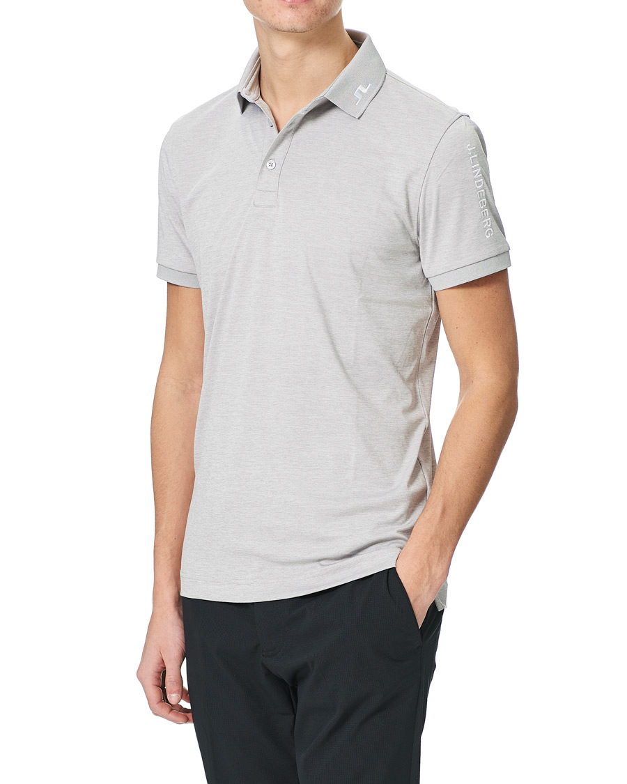 Men | Polo Shirts | J.Lindeberg | Tour Tech Slim Fit Golf Polo Micro Chip Melange