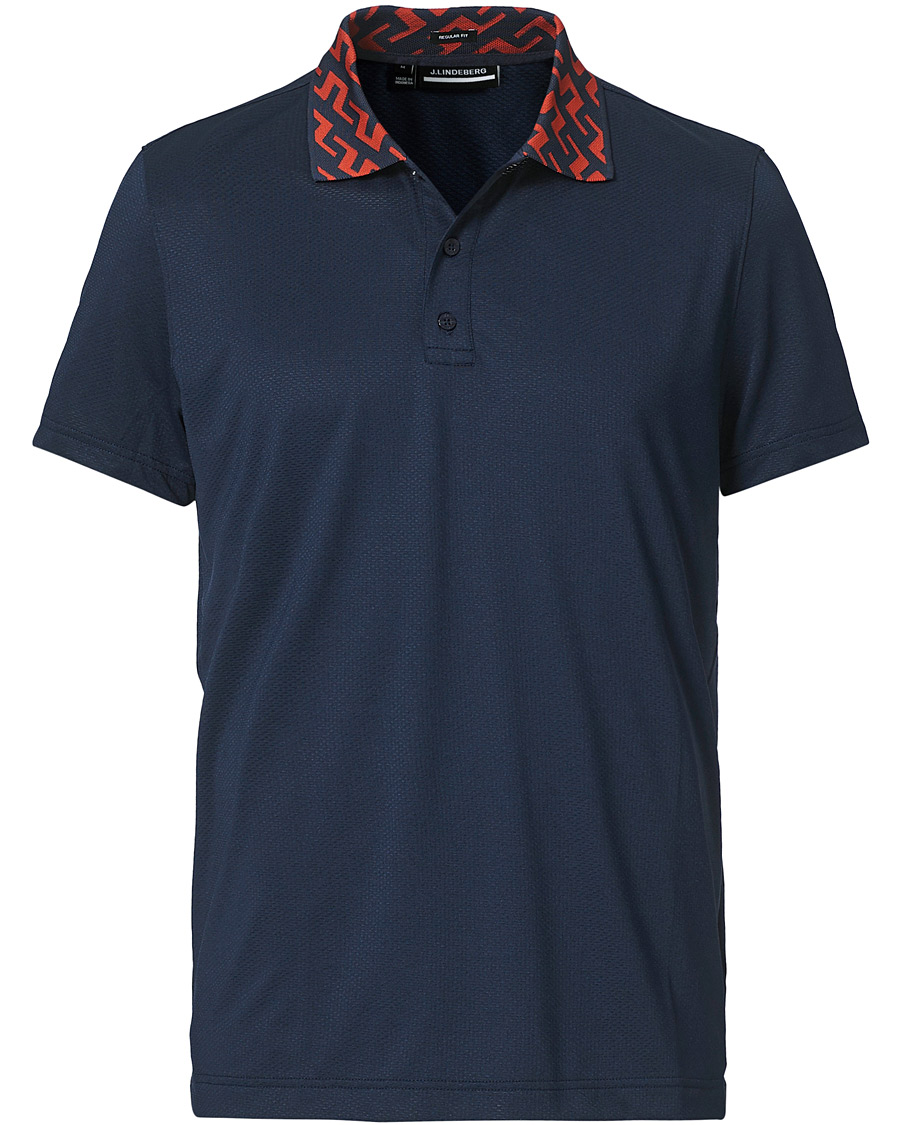 Men | Polo Shirts | J.Lindeberg | Karter Regular Fit Golf Polo Navy Melange