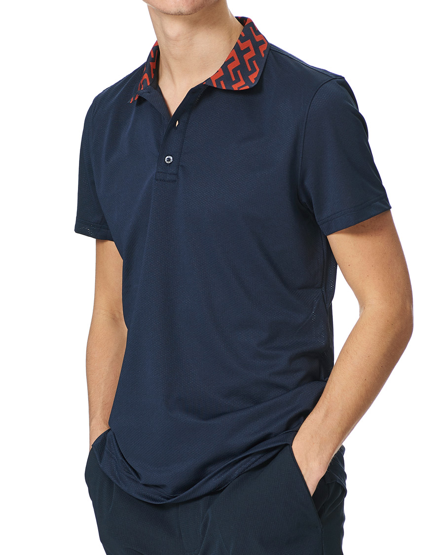 Men | Polo Shirts | J.Lindeberg | Karter Regular Fit Golf Polo Navy Melange