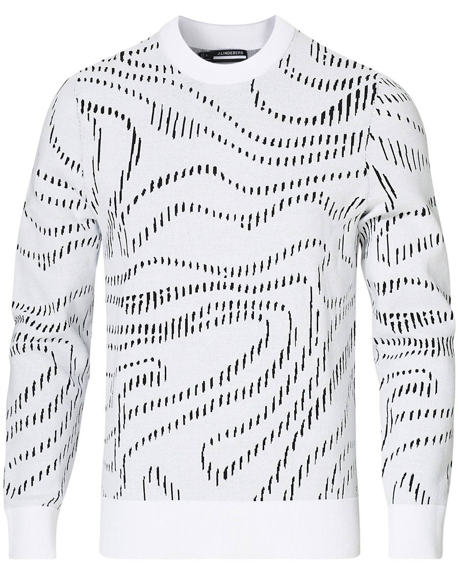Men | Sweaters & Knitwear | J.Lindeberg | Cyrus Golf Knit Sweater White Spiral Camo