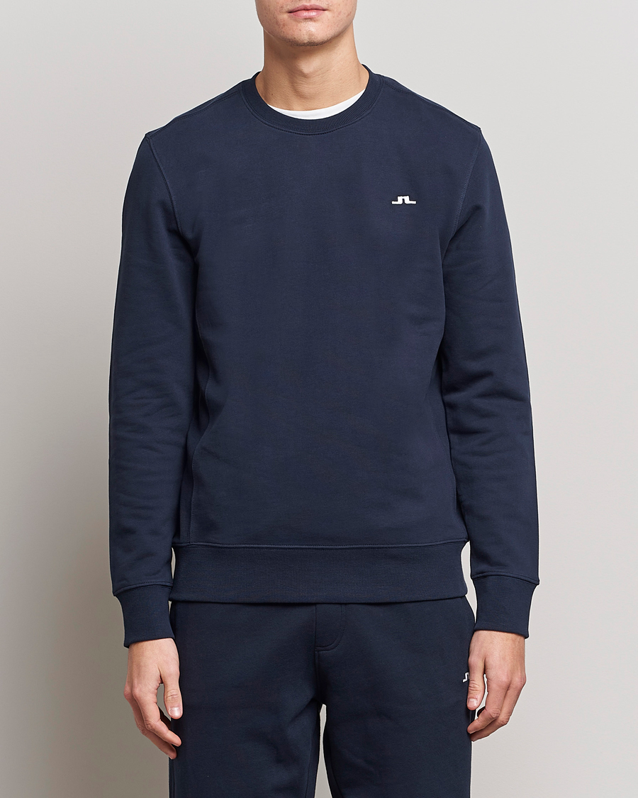 Men | Sweaters & Knitwear | J.Lindeberg | Cal Crew Neck Sweat Navy