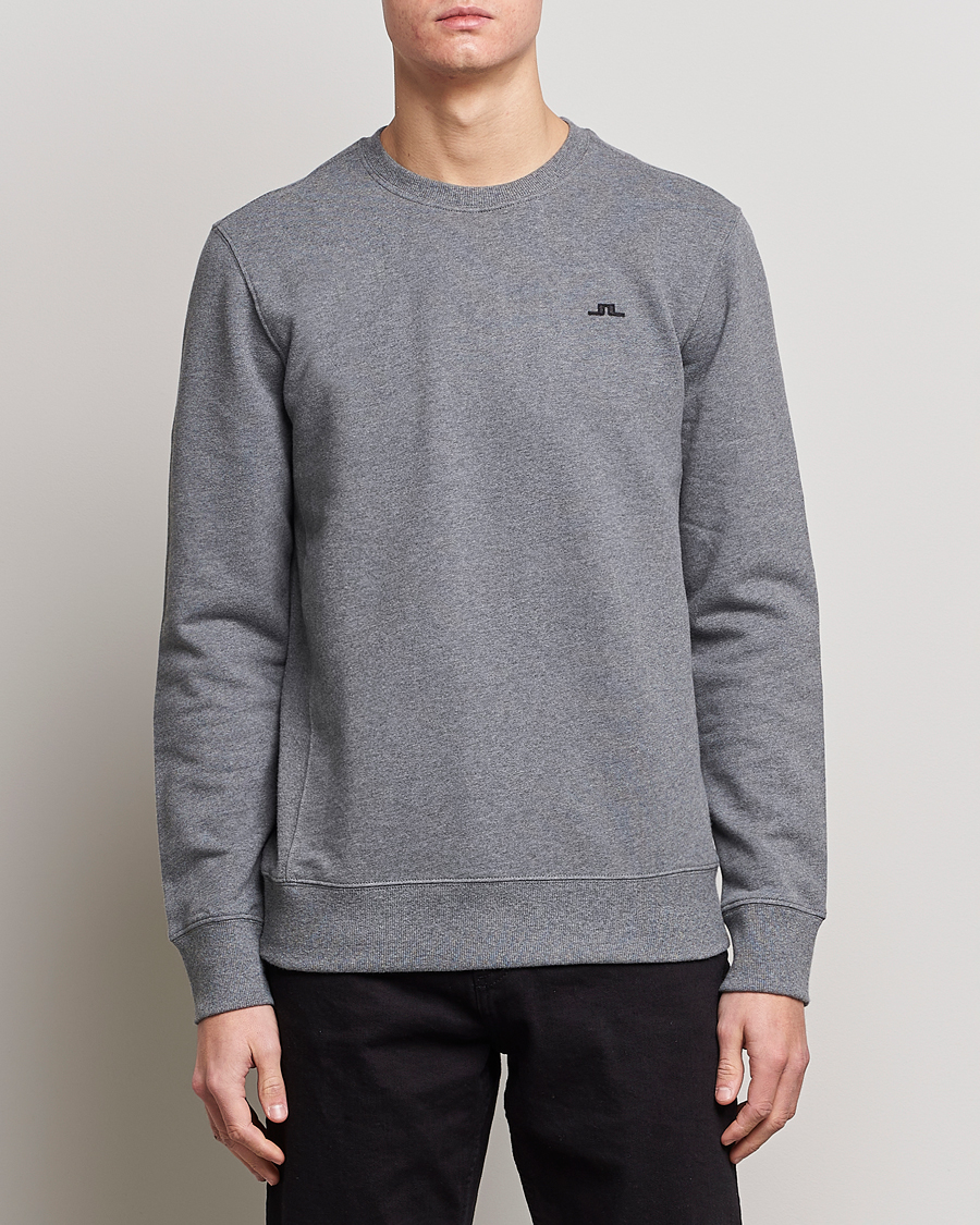 Men | Sweaters & Knitwear | J.Lindeberg | Cal Crew Neck Sweat Grey Melange