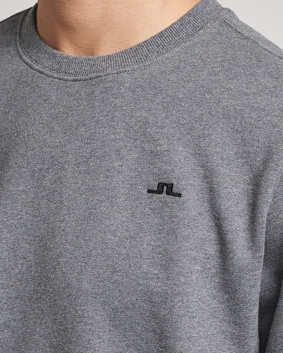 Men | Sweaters & Knitwear | J.Lindeberg | Cal Crew Neck Sweat Grey Melange