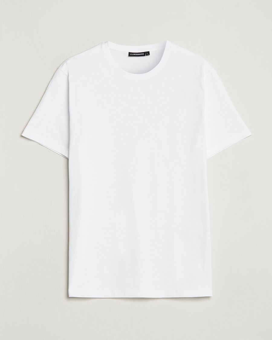 Men | T-Shirts | J.Lindeberg | Sid Cotton Crew Neck Tee White