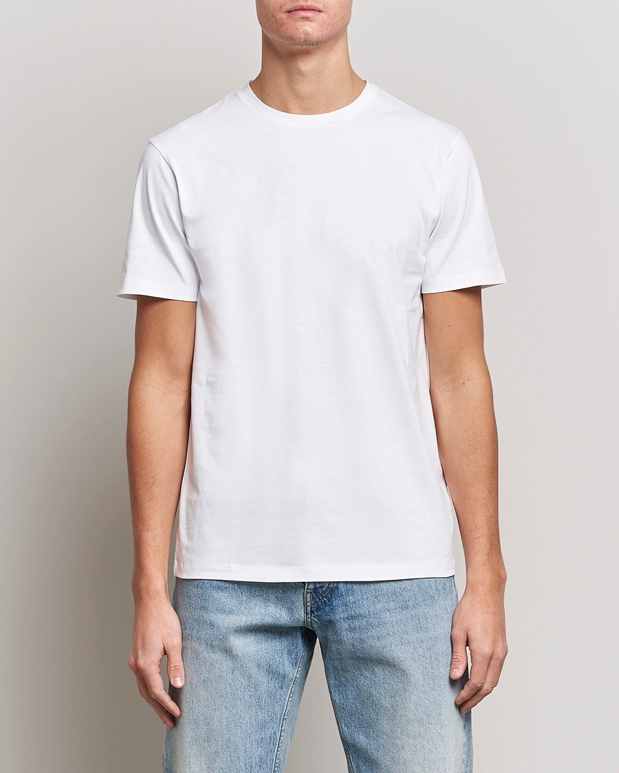 Men | T-Shirts | J.Lindeberg | Sid Cotton Crew Neck Tee White