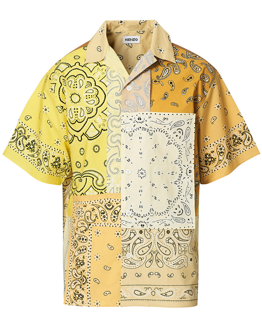 Men | Shirts | KENZO | Patchwork Short Sleeves Shirt Gold