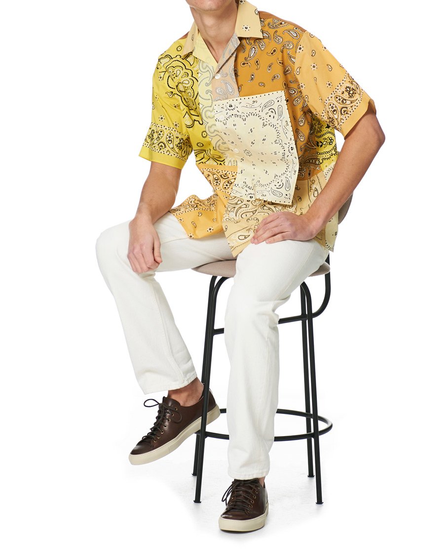 Men | Shirts | KENZO | Patchwork Short Sleeves Shirt Gold