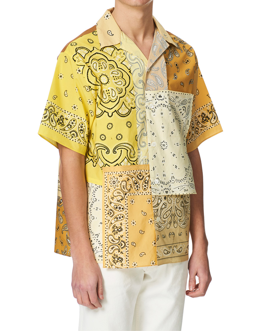Men | Shirts | KENZO | Patchwork Short Sleeves Shirt Gold