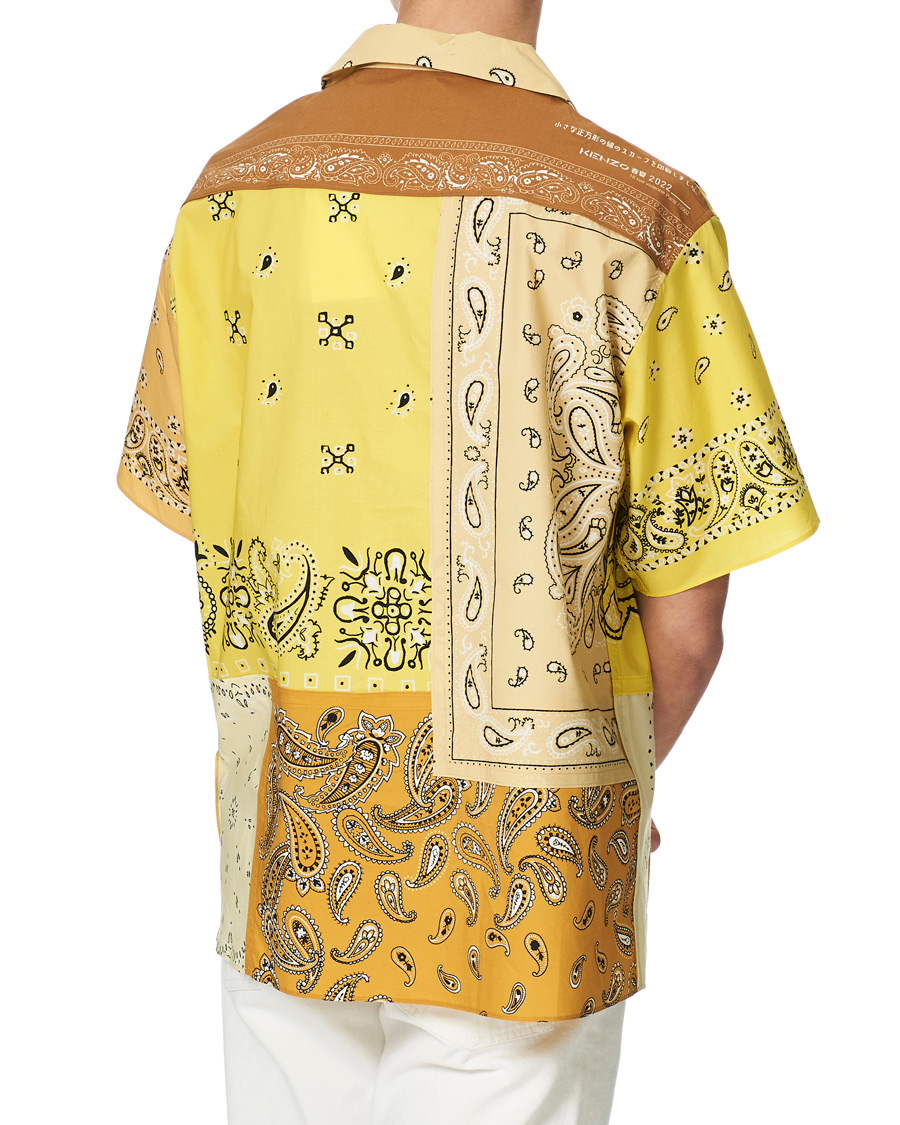 Men | Shirts | KENZO | Patchwork Short Sleeves Shirt Gold