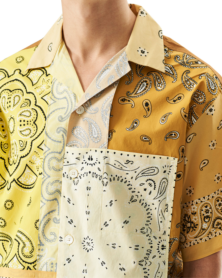Men | Shirts | KENZO | Patchwork Short Sleeves Shirt Gold