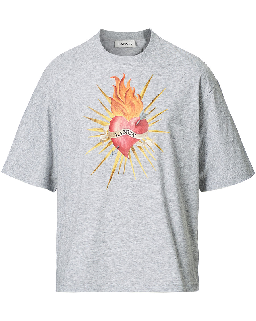 Men | T-Shirts | Lanvin | Oversize Printed T-Shirt Light Grey