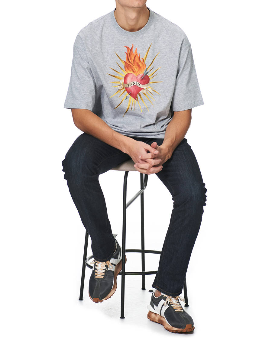 Men | T-Shirts | Lanvin | Oversize Printed T-Shirt Light Grey