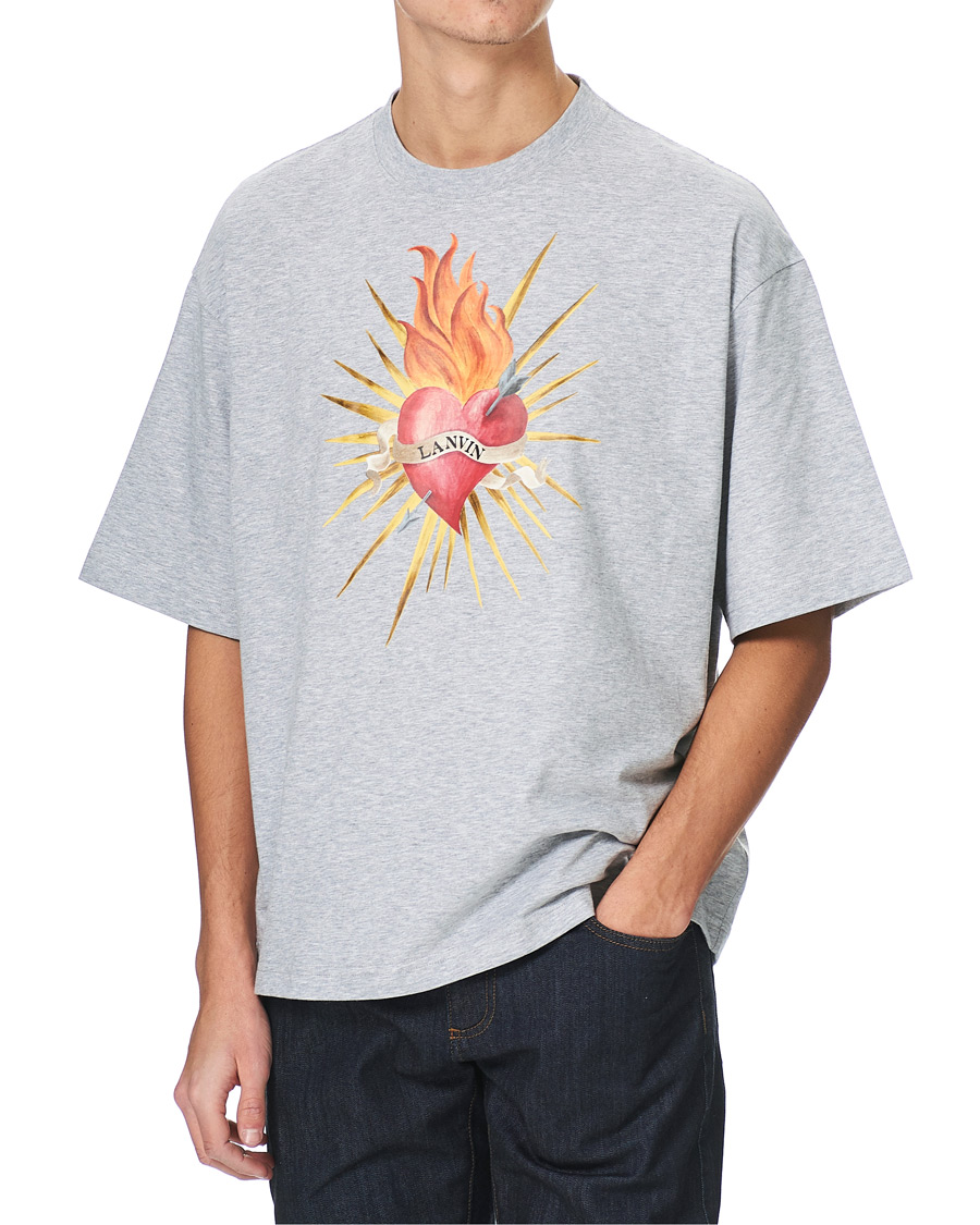 Men | T-Shirts | Lanvin | Oversize Printed T-Shirt Light Grey