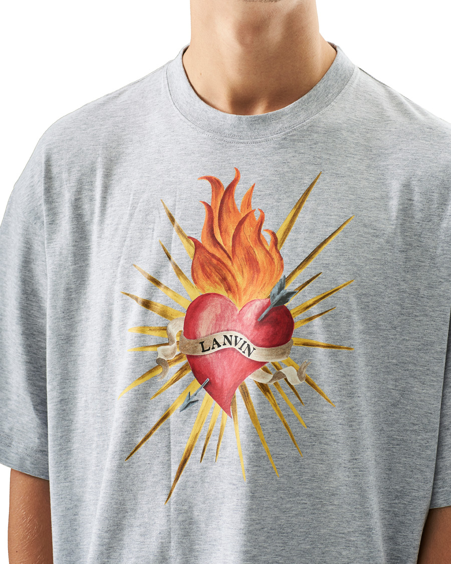 Men | T-Shirts | Lanvin | Oversize Printed T-Shirt Light Grey