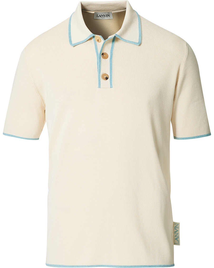 Men | Polo Shirts | Lanvin | Knitted Short Sleeve Polo Ecru