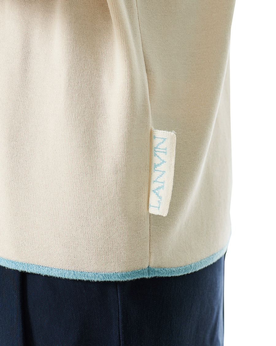 Men | Polo Shirts | Lanvin | Knitted Short Sleeve Polo Ecru