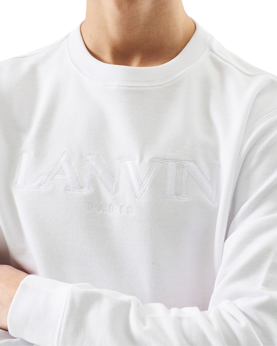 Men | Sweaters & Knitwear | Lanvin | Embroidered Logo Sweatshirt White