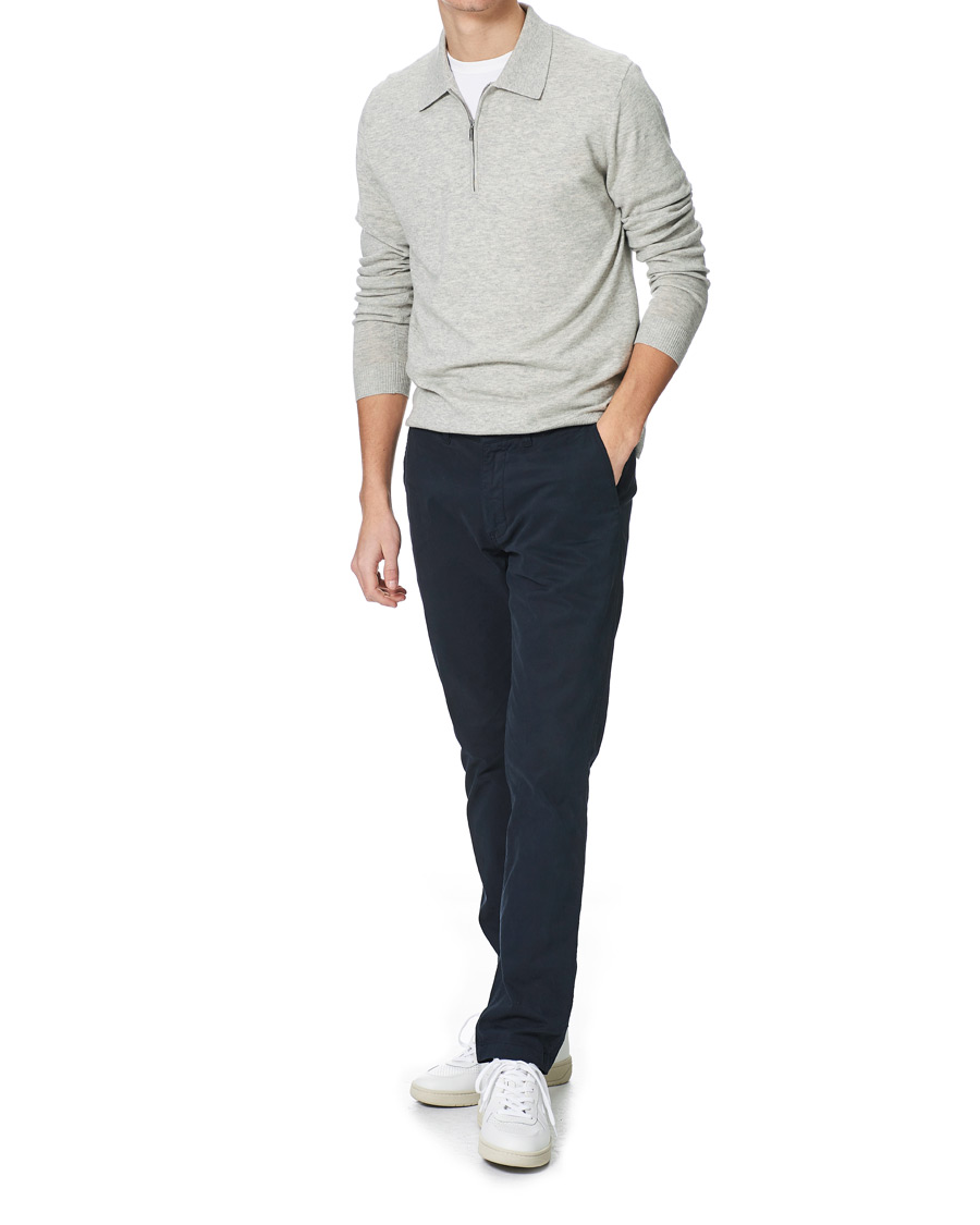 Men | Sweaters & Knitwear | Tiger of Sweden | Orbit Merino Wool Half Zip Med Grey Mel