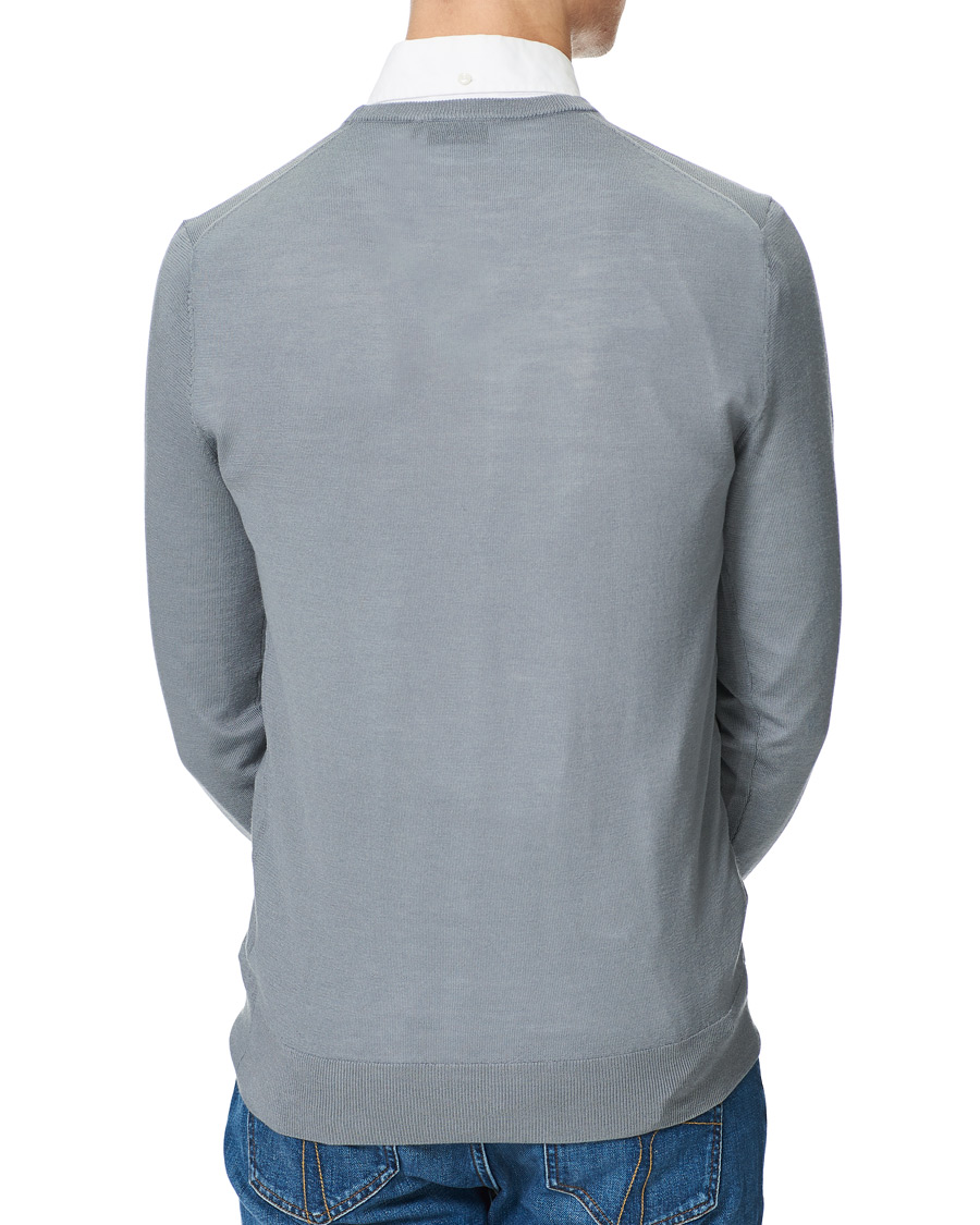 Men | Sweaters & Knitwear | Tiger of Sweden | Nichols Extra Fine Merino Crew Neck Steel Grey