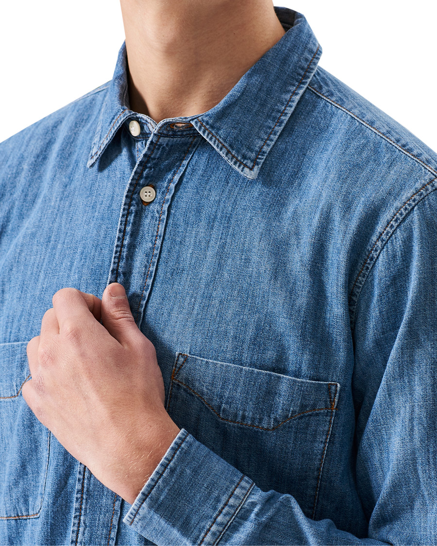 Men | Shirts | Tiger of Sweden | Benjad Denim Shirt Light Blue