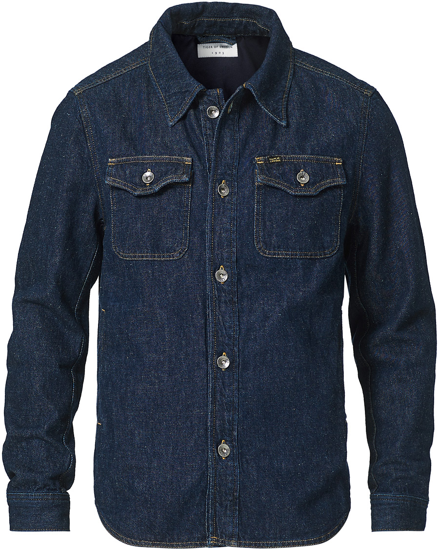 Men | Coats & Jackets | Tiger of Sweden | Get Organic Cotton Denim Jacket Midnight Blue
