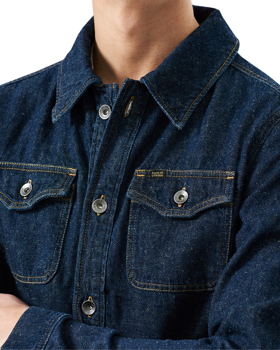 Men | Coats & Jackets | Tiger of Sweden | Get Organic Cotton Denim Jacket Midnight Blue