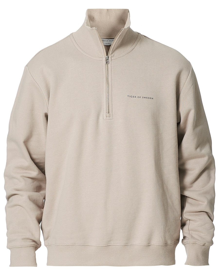 Men | Sweaters & Knitwear | Tiger of Sweden | Marlon Half Zip Sweater Dove Grey