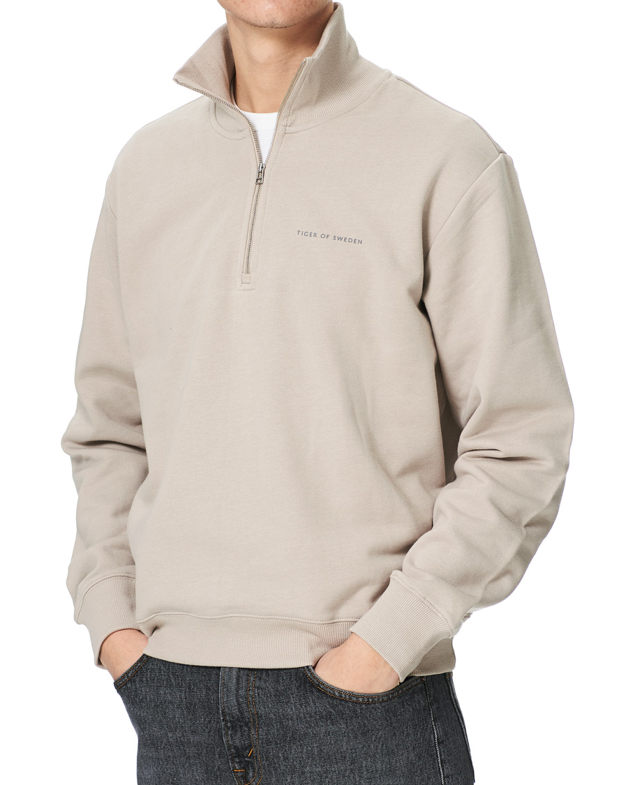 Men | Sweaters & Knitwear | Tiger of Sweden | Marlon Half Zip Sweater Dove Grey