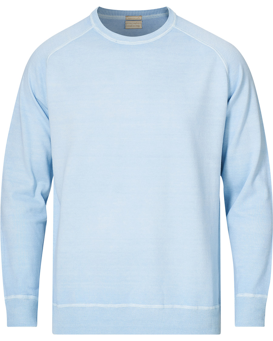 Men | Sweaters & Knitwear | Massimo Alba | Sport Cashmere/Cotton Crew Neck Ice Blue
