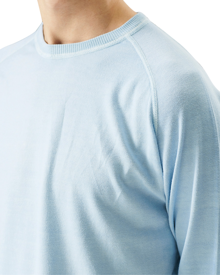 Men | Sweaters & Knitwear | Massimo Alba | Sport Cashmere/Cotton Crew Neck Ice Blue