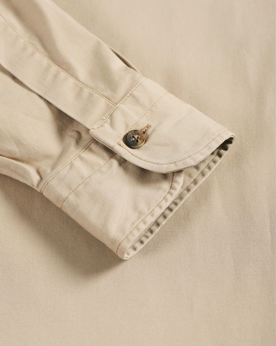 Men | Shirts | Mazzarelli | Texana Cotton Overshirt Beige