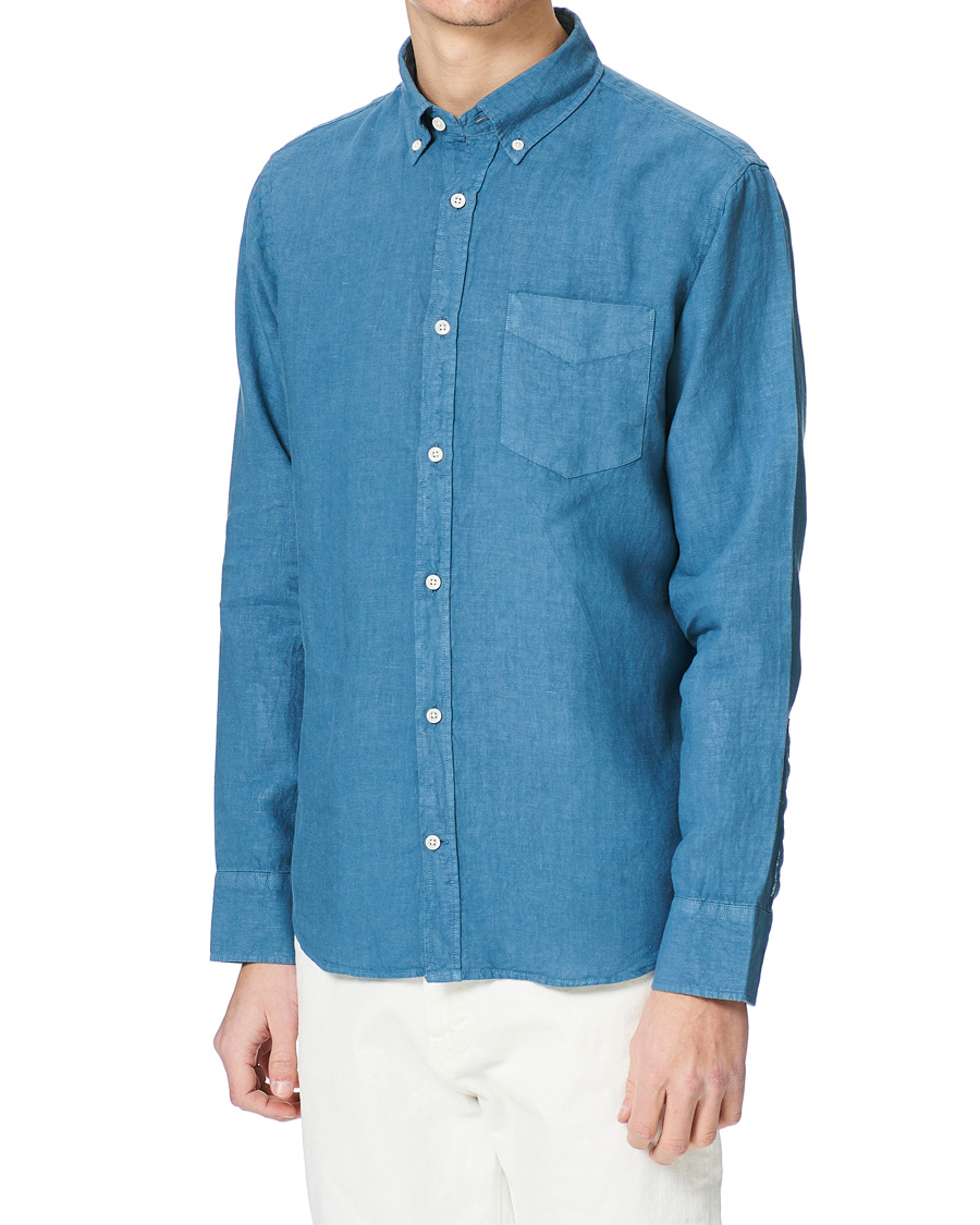Men | Shirts | NN07 | Levon Linen Shirt Blue