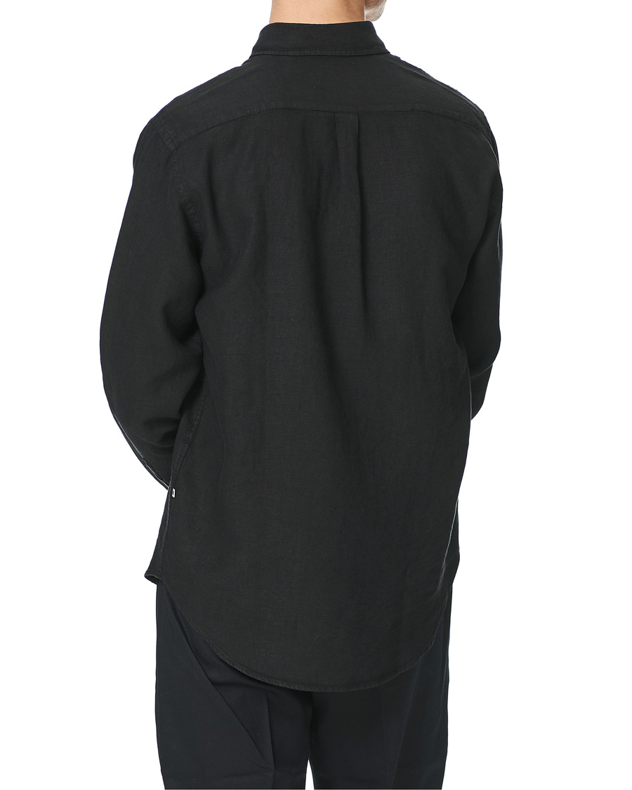 Men | Shirts | NN07 | Levon Linen Shirt Black