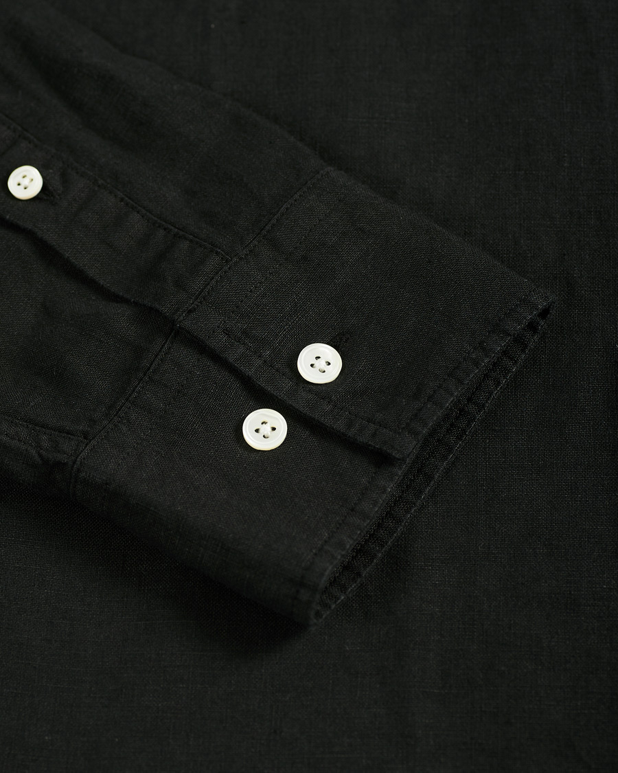 Men | Shirts | NN07 | Levon Linen Shirt Black