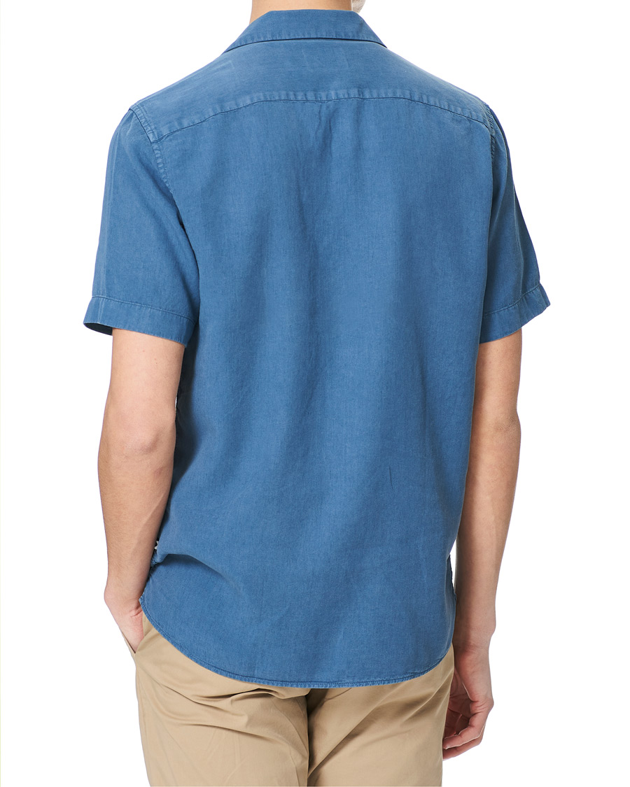 Men | Shirts | NN07 | Miyagi Resort Collar Short Sleeve Shirt Washed Blue