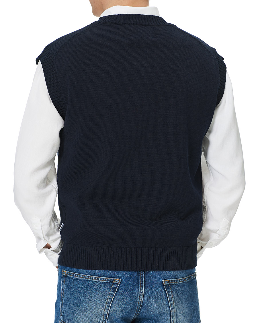 Men | Sweaters & Knitwear | NN07 | Cotton Knitted V-Neck Vest Navy