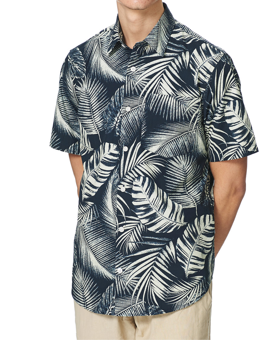 Men | Shirts | NN07 | Errico Printed Short Sleeve Shirt Blue