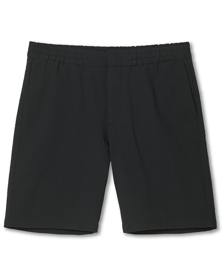 Men | Shorts | NN07 | Foss Seersucker Drawstring Shorts Black