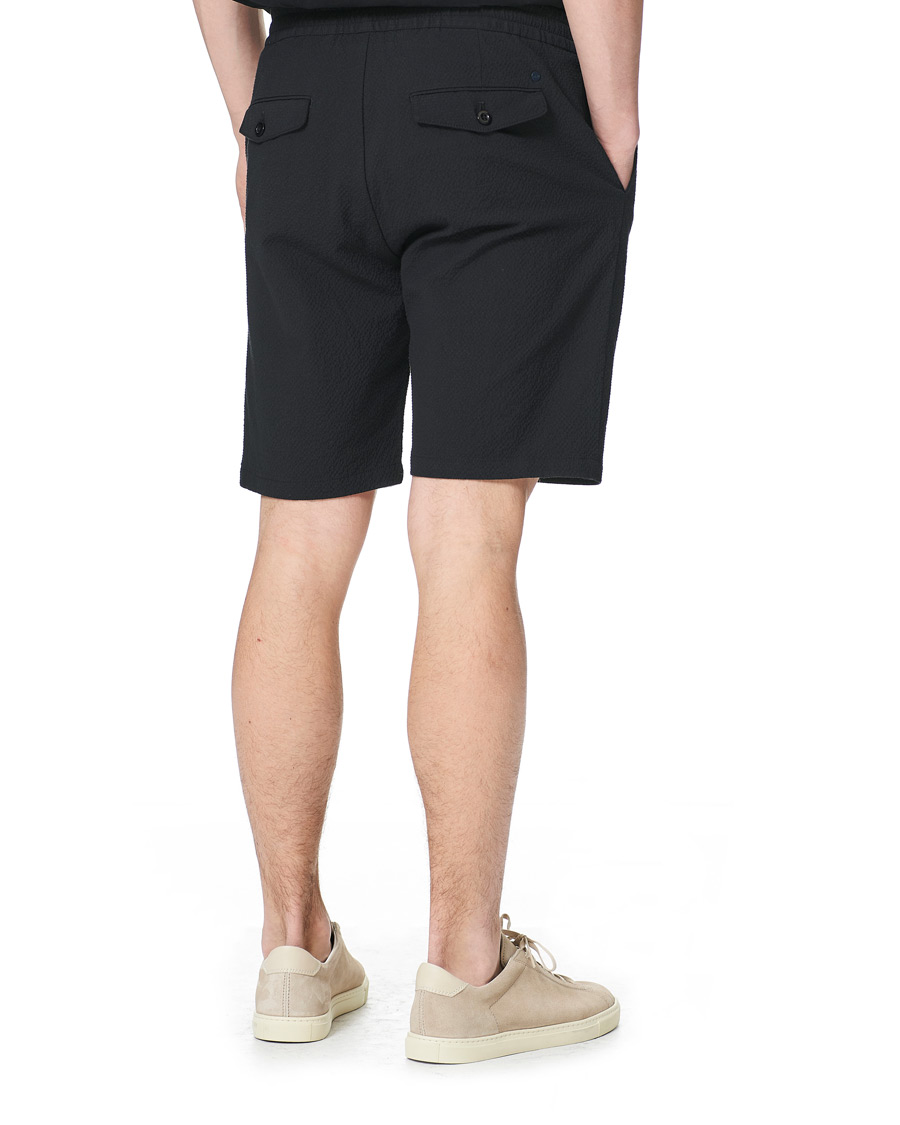 Men | Shorts | NN07 | Foss Seersucker Drawstring Shorts Black