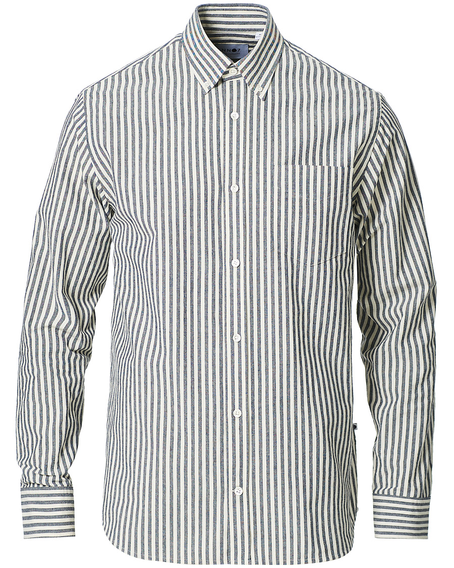 Men | Shirts | NN07 | Levon Button Down Seersucker Shirt Blue/White