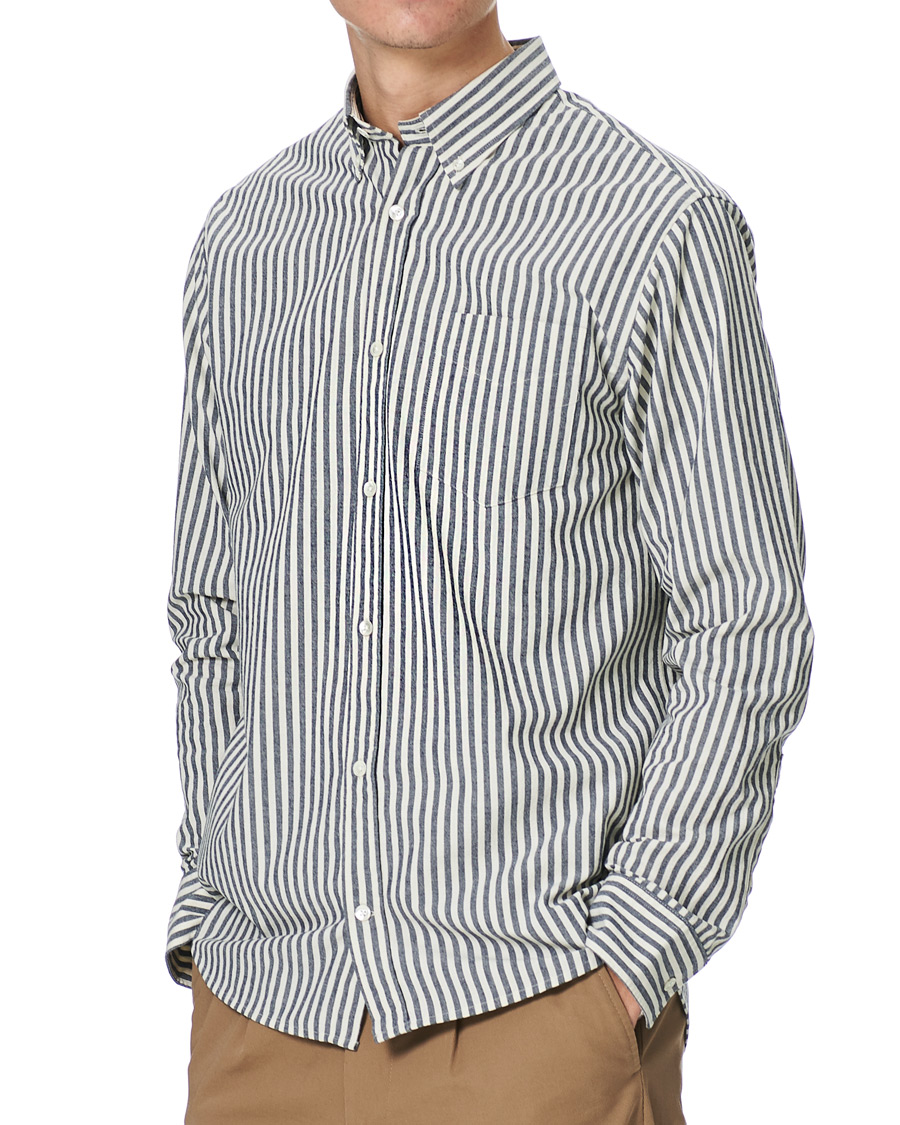 Men | Shirts | NN07 | Levon Button Down Seersucker Shirt Blue/White