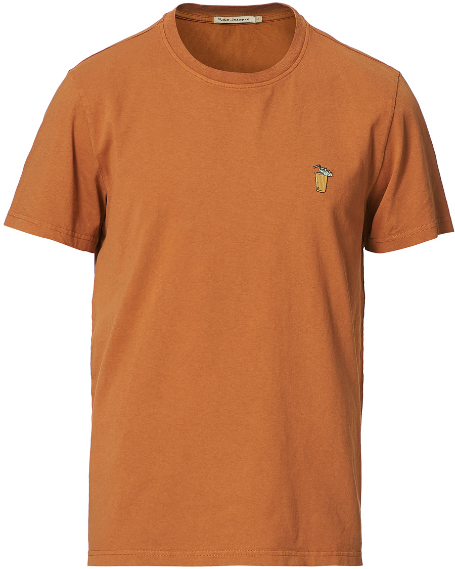 Men | T-Shirts | Nudie Jeans | Roy Drink Crew Neck Tee Burnt Orange