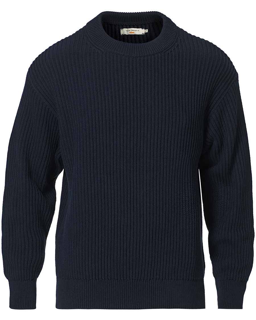 Men | Sweaters & Knitwear | Nudie Jeans | Frank Chunky Rib Sweater Navy