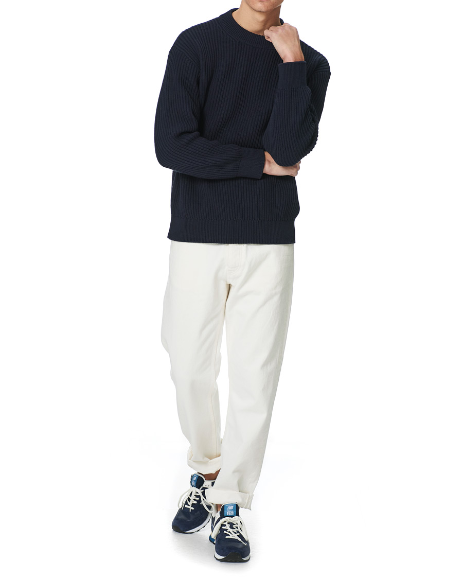 Men | Sweaters & Knitwear | Nudie Jeans | Frank Chunky Rib Sweater Navy