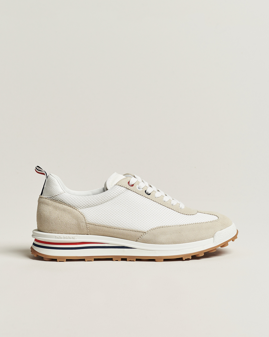 Men | Sneakers | Thom Browne | Tech Runner Suede Sneakers White