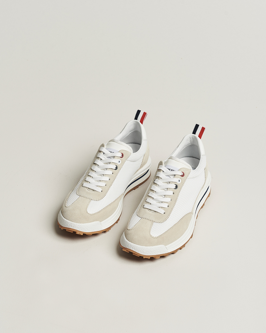 Men | Sneakers | Thom Browne | Tech Runner Suede Sneakers White