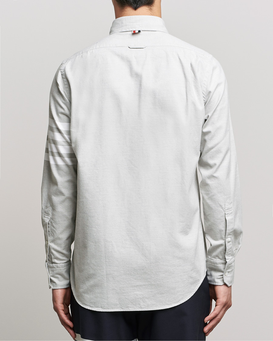 Men | Shirts | Thom Browne | 4 Bar Flannel Shirt Light Grey
