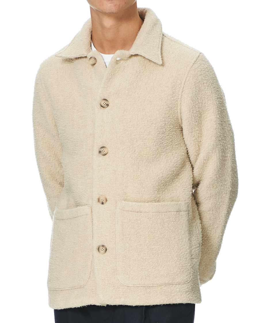 Men | Shirts | A Day's March | Rugged Wool Overshirt Ecru