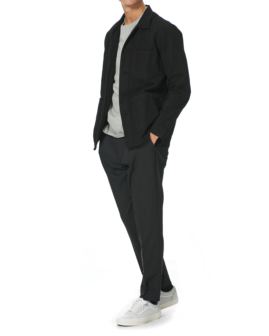 Men | Shirts | A Day's March | Original Herringbone Overshirt Black