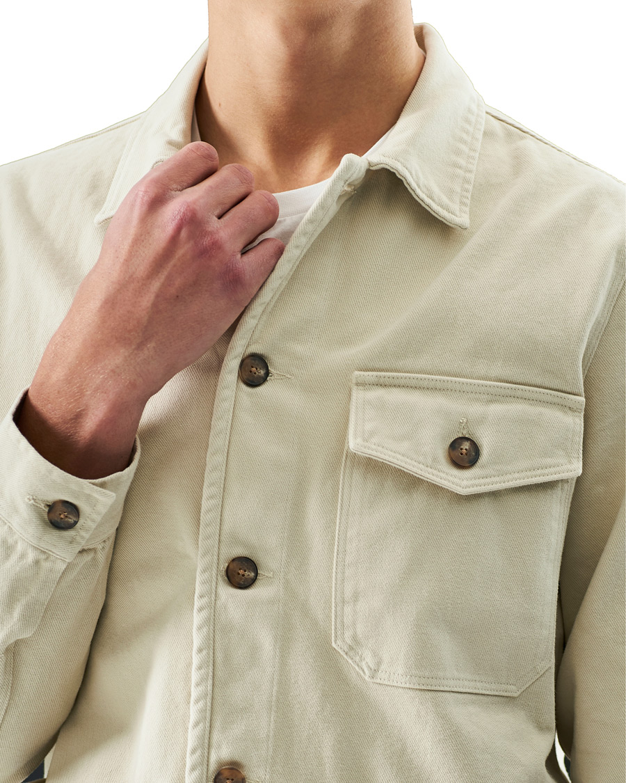 Men | Shirts | A Day's March | Sturdy Twill Patch Pocket Overshirt Desert